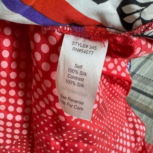 New Cabi 100% Silk Butterfly Belted Kimono Top Blouse Size Small Art to Wear 345 - Picture 9 of 10